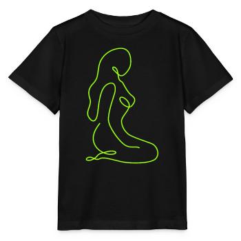 Dessin au trait silhouette féminine Visages féminins visage - T-shirt bio MINI CREATOR Stanley/Stella Enfant - noir - Devant - Mikhail (115cm)