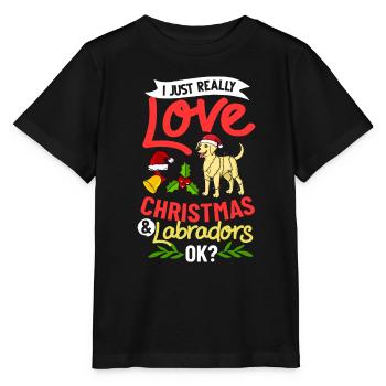 Labrador Retriever Dog Puppy Propriétaire Noël - T-shirt bio MINI CREATOR Stanley/Stella Enfant - noir - Devant - Mikhail (115cm)