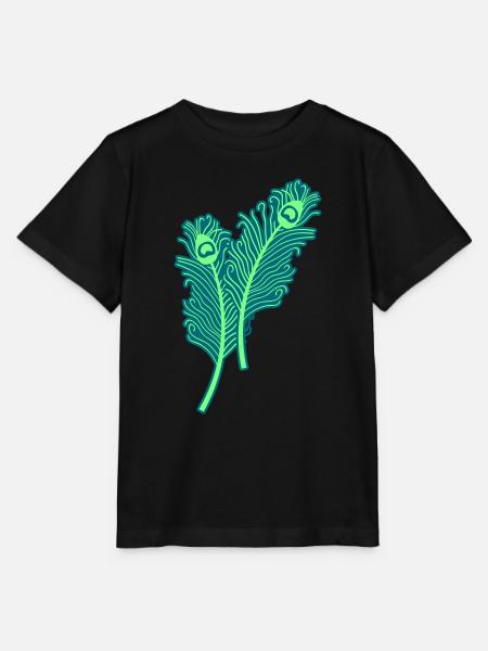 pfau feathers - Stanley/Stella Kinder T-Shirt MINI CREATOR - Schwarz