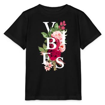 Vibes flowers - T-shirt bio MINI CREATOR Stanley/Stella Enfant - noir - Devant - Mikhail (115cm)