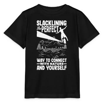 Slacklining: the perfect way to connect with nature - Stanley/Stella MINI CREATOR Kids’ T-Shirt - black - Front - Mikhail (115cm)