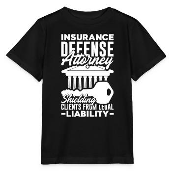 Insurance Defense Attorney Shielding Client - Stanley/Stella MINI CREATOR Kids’ T-Shirt - black - Front - Mikhail (115cm)