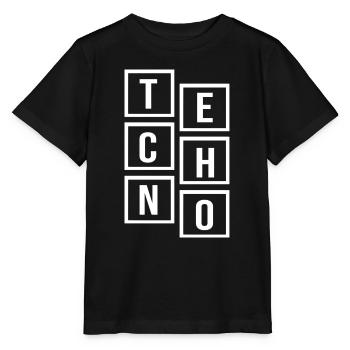 Musique Techno Square - T-shirt bio MINI CREATOR Stanley/Stella Enfant - noir - Devant - Mikhail (115cm)
