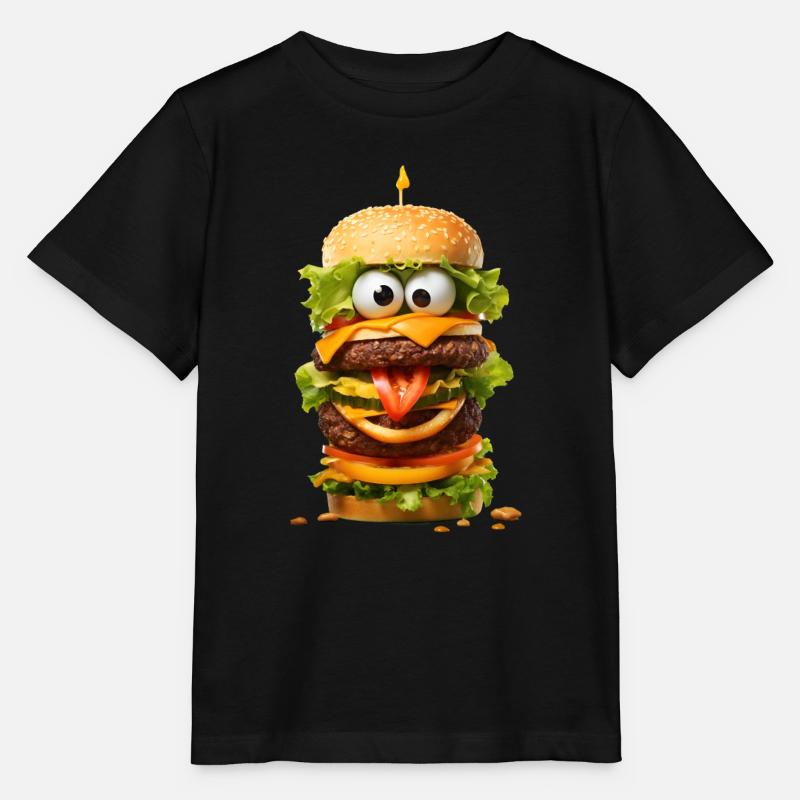 Lustiger Burger - Stanley/Stella Kinder T-Shirt MINI CREATOR  - Schwarz
