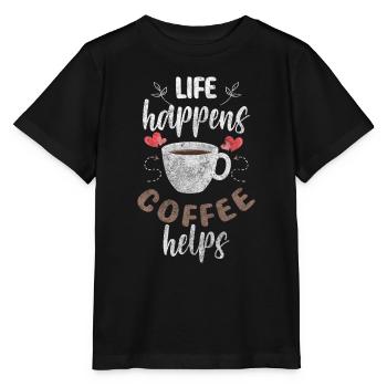 Kaffee Espresso Cappuccino Energie - Stanley/Stella Kinder T-Shirt MINI CREATOR  - Schwarz - Vorne - Mikhail (115cm)