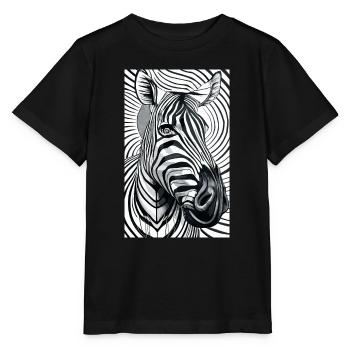 Zèbre psychédélique - T-shirt bio MINI CREATOR Stanley/Stella Enfant - noir - Devant - Mikhail (115cm)