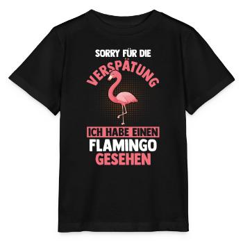 Sorry für die Verspätung ich habe Flamingos gesehe - Stanley/Stella Kinder T-Shirt MINI CREATOR  - Schwarz - Vorne - Mikhail (115cm)