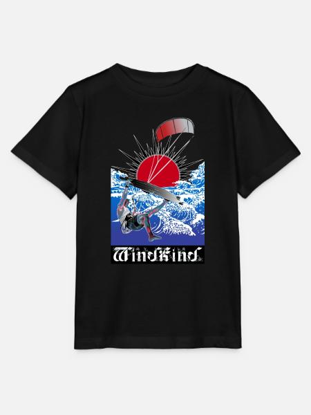 WINDKIND Große Welle - Stanley/Stella Kinder T-Shirt MINI CREATOR  - Schwarz