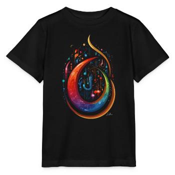 Œuvre musicale abstraite - T-shirt bio MINI CREATOR Stanley/Stella Enfant - noir - Devant - Mikhail (115cm)