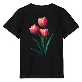 Tulpe - Stanley/Stella Kinder T-Shirt MINI CREATOR  - Schwarz - Vorne - Mikhail (115cm)