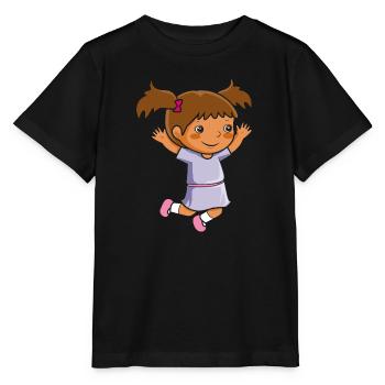 Girl jumps school enrollment joy kindergarten - Stanley/Stella MINI CREATOR Kids’ T-Shirt - black - Front - Mikhail (115cm)