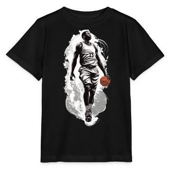 Basketball Dribbling Dynamik Streetwear Design - Stanley/Stella Kinder T-Shirt MINI CREATOR  - Schwarz - Vorne - Mikhail (115cm)