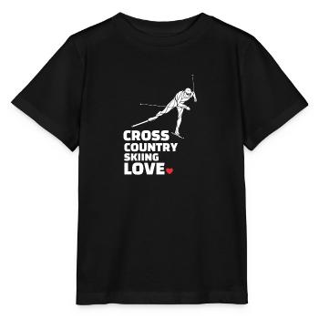 Ich Liebe Cross Country Skiing Stylish Cross - Stanley/Stella Kinder T-Shirt MINI CREATOR  - Schwarz - Vorne - Mikhail (115cm)
