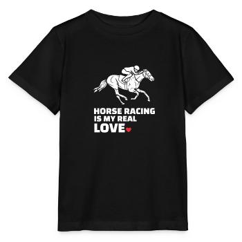 J’adore les courses de chevaux - T-shirt bio MINI CREATOR Stanley/Stella Enfant - noir - Devant - Mikhail (115cm)
