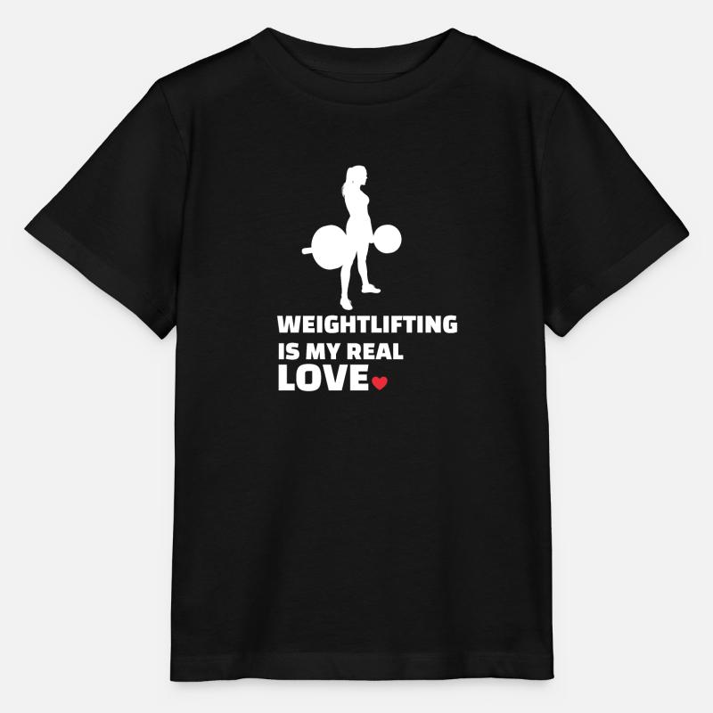 J’adore l’haltérophilie - T-shirt bio MINI CREATOR Stanley/Stella Enfant - noir