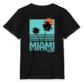 Miami Florida Palmen Sonne Geschenkidee - Stanley/Stella Kinder T-Shirt MINI CREATOR  - Schwarz - Vorne - Mikhail (115cm)