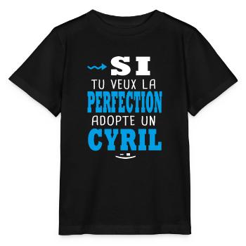 Cyril Si tu veux la perfection adopte un cyril - T-shirt bio MINI CREATOR Stanley/Stella Enfant - noir - Devant - Mikhail (115cm)