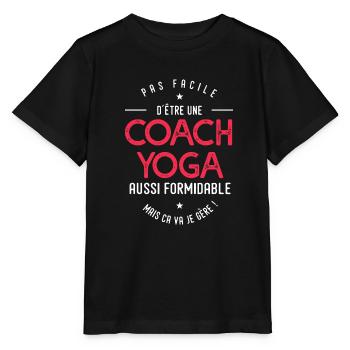 coach Yoga formidable cadeau humour yoga - T-shirt bio MINI CREATOR Stanley/Stella Enfant - noir - Devant - Mikhail (115cm)