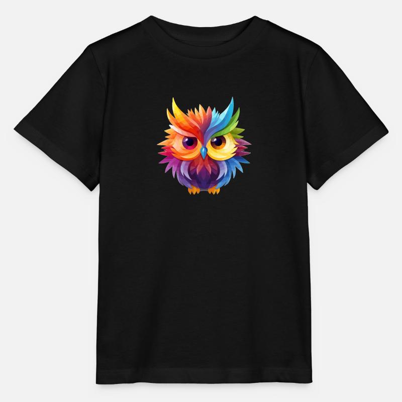 Conception de hibou coloré cool - T-shirt bio MINI CREATOR Stanley/Stella Enfant - noir
