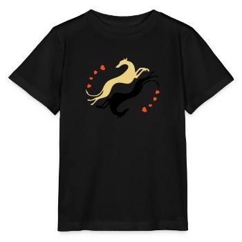 Lévriers tête-bêche - T-shirt bio MINI CREATOR Stanley/Stella Enfant - noir - Devant - Mikhail (115cm)