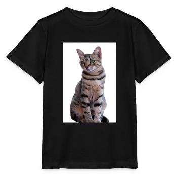 Chat chat noir chaton - T-shirt bio MINI CREATOR Stanley/Stella Enfant - noir - Devant - Mikhail (115cm)