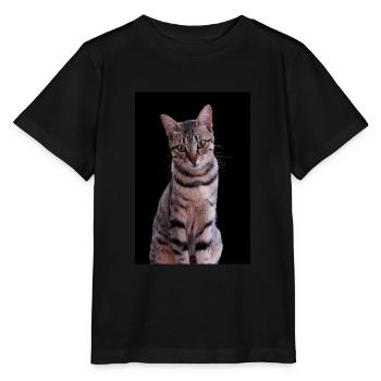 Chat chat chaton doux - T-shirt bio MINI CREATOR Stanley/Stella Enfant - noir - Devant - Mikhail (115cm)