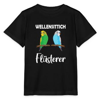 Wellensittich-Flüsterer Vogel Haustier - Stanley/Stella Kinder T-Shirt MINI CREATOR  - Schwarz - Vorne - Mikhail (115cm)