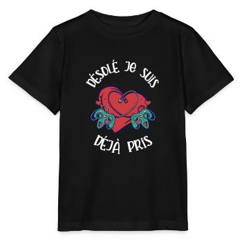 désolé je suis déjà pris - T-shirt bio MINI CREATOR Stanley/Stella Enfant - noir - Devant - Mikhail (115cm)