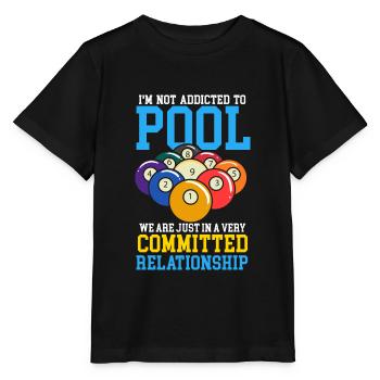 Pool Player Cue Sport Billard - Stanley/Stella Kinder T-Shirt MINI CREATOR  - Schwarz - Vorne - Mikhail (115cm)