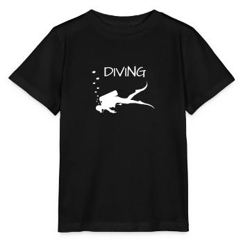 Diving Taucher mit Luftblasen Scuba - Stanley/Stella Kinder T-Shirt MINI CREATOR  - Schwarz - Vorne - Mikhail (115cm)