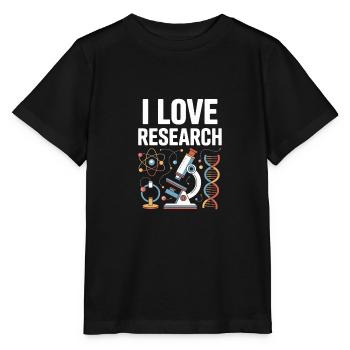I Love Research Science Enthusiast Design - Stanley/Stella MINI CREATOR Kids’ T-Shirt - black - Front - Mikhail (115cm)