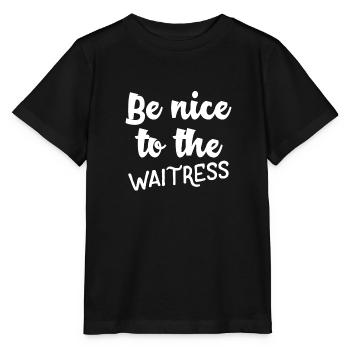 Soyez gentil avec la serveuse - T-shirt bio MINI CREATOR Stanley/Stella Enfant - noir - Devant - Mikhail (115cm)