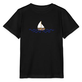 ship with waves - T-shirt bio MINI CREATOR Stanley/Stella Enfant - noir - Devant - Mikhail (115cm)