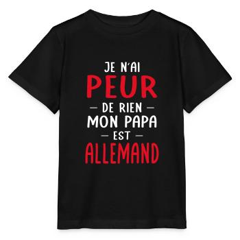 Je n'ai peur de rien mon papa est Allemand - T-shirt bio MINI CREATOR Stanley/Stella Enfant - noir - Devant - Mikhail (115cm)
