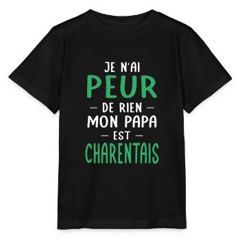 Je n'ai peur de rien mon papa est Charentais - T-shirt bio MINI CREATOR Stanley/Stella Enfant - noir - Devant - Mikhail (115cm)