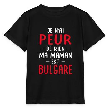 Je n'ai peur de rien ma maman est Bulgare - T-shirt bio MINI CREATOR Stanley/Stella Enfant - noir - Devant - Mikhail (115cm)
