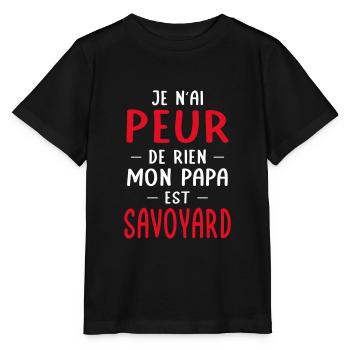 Je n'ai peur de rien mon papa est Savoyard - T-shirt bio MINI CREATOR Stanley/Stella Enfant - noir - Devant - Mikhail (115cm)
