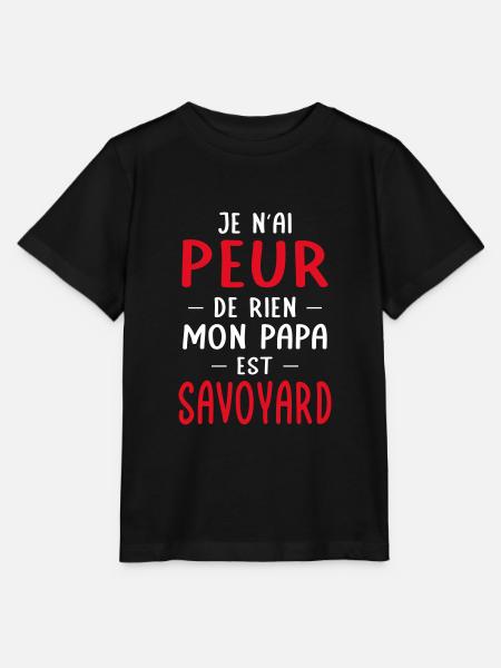 Je n'ai peur de rien mon papa est Savoyard - T-shirt bio MINI CREATOR Stanley/Stella Enfant - noir