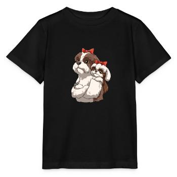 Shih Tzu Hund Hunderasse Löwenhund - Stanley/Stella Kinder T-Shirt MINI CREATOR  - Schwarz - Vorne - Mikhail (115cm)