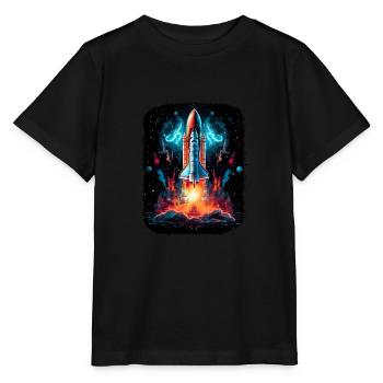 Raumschiff-Start Raketenschiff - Stanley/Stella Kinder T-Shirt MINI CREATOR  - Schwarz - Vorne - Mikhail (115cm)