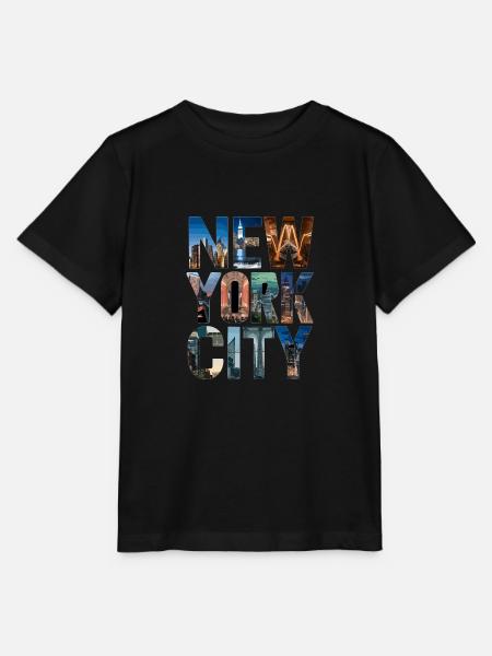 New York City Skyline - Stanley/Stella Kinder T-Shirt MINI CREATOR - Schwarz
