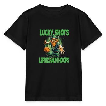 Leprechaun Basketball Irish Irland - Stanley/Stella Kinder T-Shirt MINI CREATOR  - Schwarz - Vorne - Mikhail (115cm)
