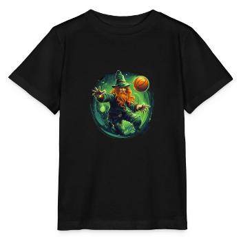 Leprechaun Basketball Irish Irland - Stanley/Stella Kinder T-Shirt MINI CREATOR  - Schwarz - Vorne - Mikhail (115cm)