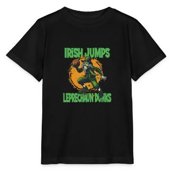 Irish Jumps Leprechaun Basketball - Stanley/Stella Kinder T-Shirt MINI CREATOR  - Schwarz - Vorne - Mikhail (115cm)
