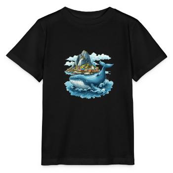 Küstendorf und Riesenwal Skandinavien - Stanley/Stella Kinder T-Shirt MINI CREATOR  - Schwarz - Vorne - Mikhail (115cm)