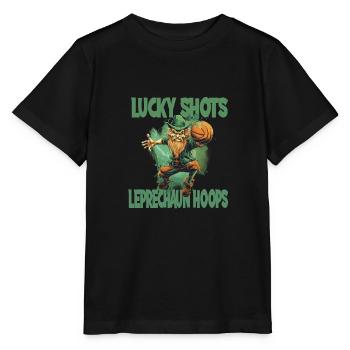 Leprechaun Basketball Irish Irland - Stanley/Stella Kinder T-Shirt MINI CREATOR  - Schwarz - Vorne - Mikhail (115cm)