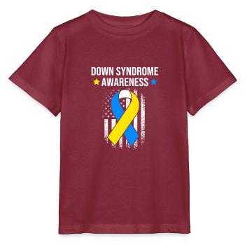 Down syndrome - Stanley/Stella MINI CREATOR Kids’ T-Shirt - burgundy - Front - Kain (125cm)