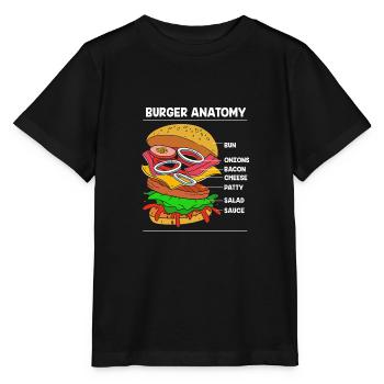 Anatomie du cheeseburger - T-shirt bio MINI CREATOR Stanley/Stella Enfant - noir - Devant - Mikhail (115cm)