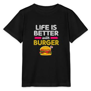 Cheeseburger - Stanley/Stella Kinder T-Shirt MINI CREATOR  - Schwarz - Vorne - Mikhail (115cm)