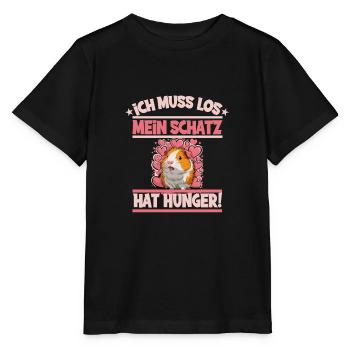 Ich muss los mein Schatz hat hunger - Stanley/Stella Kinder T-Shirt MINI CREATOR  - Schwarz - Vorne - Mikhail (115cm)